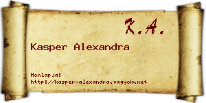 Kasper Alexandra névjegykártya